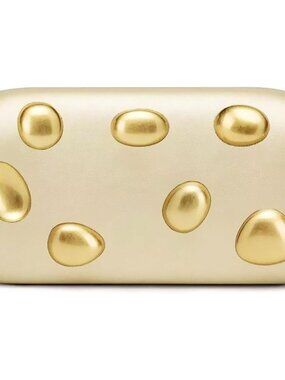 Women Gold Leather Handbag Detachable Crossbody Shoulder Evening Wedding Bag